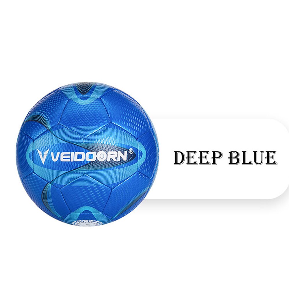 Veidoorn Match Soccer Ball Standard Size 5 Football Ball PU Material Sports League Training Balls futbol futebol: VDZQ-001 blue