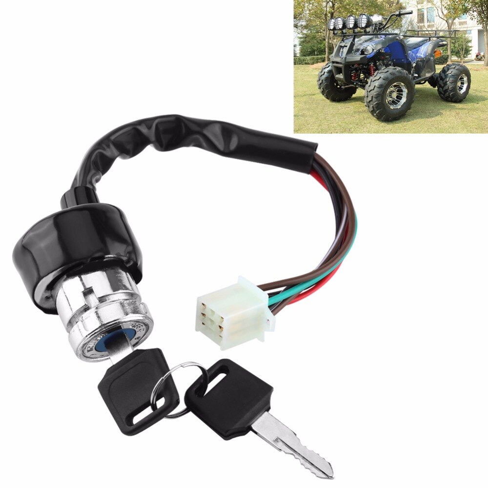 Motorcycle Ignition Switch S6 Wire Ignition Switch 3 Position 2 Keys Motorcycle Kart Pit Quad 6070