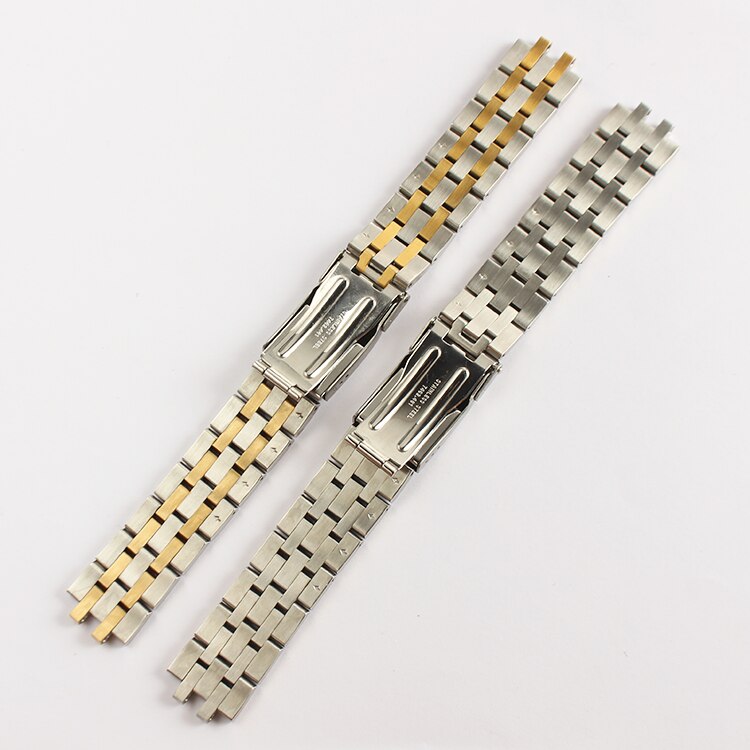 19mm 20mm Hollow Cruved End Watchband Watch Parts Strip Solid Stainless Steel Bracelet Strap For Fit PRC200 T055417 T055430 T05