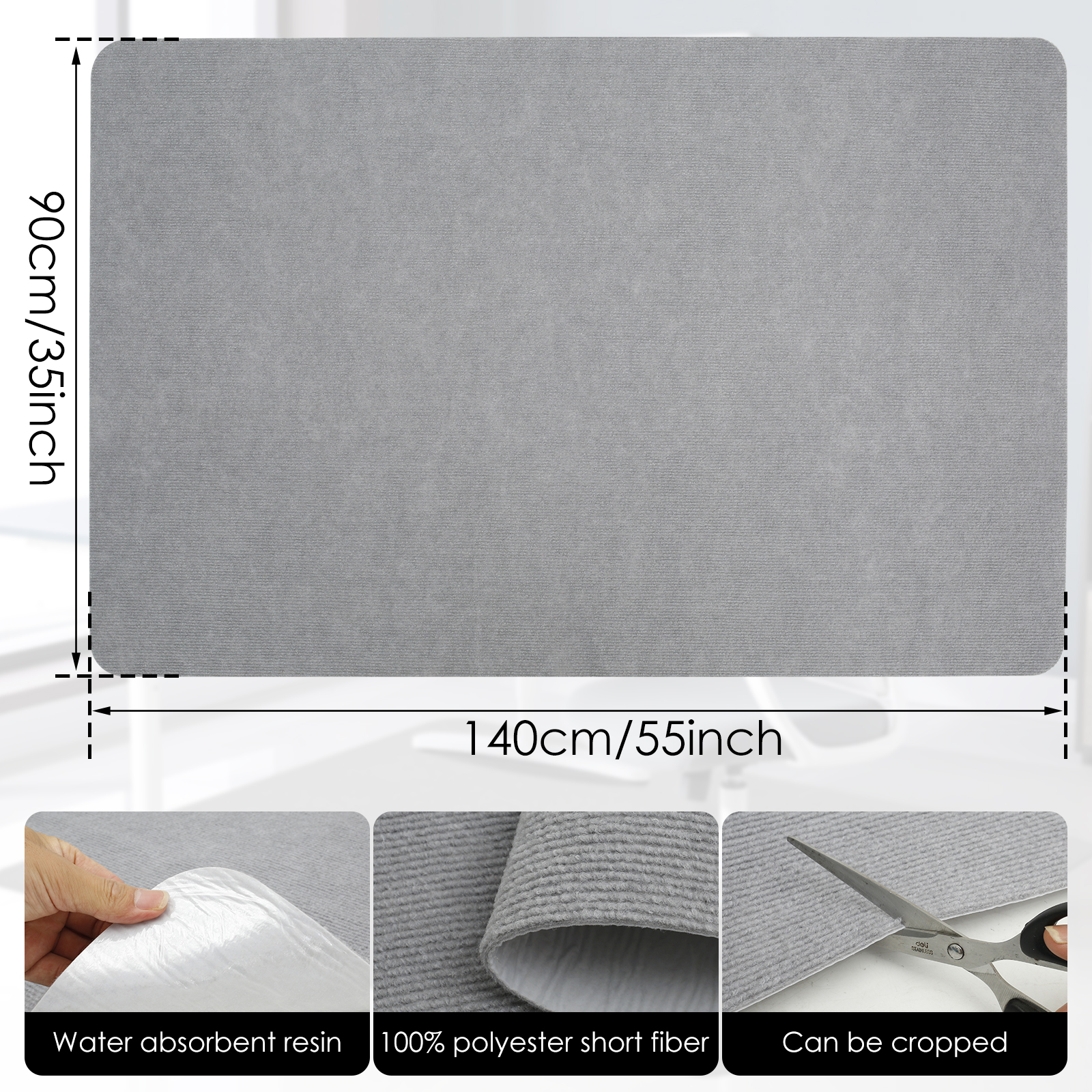 Office Chair Mat Anti Slip Desk Chair Mat Protective Rolling Chair Mat Easy Clean Floor Protector Premium Under Desk Rug for