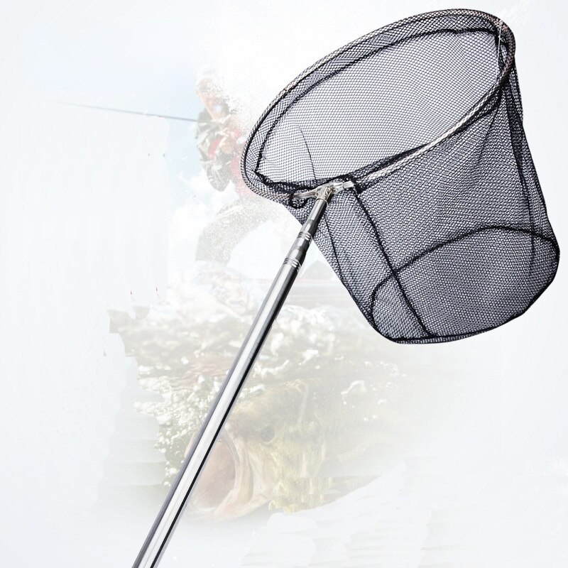 Collapsible Fishing Nets Stainless Steel Fishing Tools Small Mesh Foldable Landing Net Pole Casting Network Trap