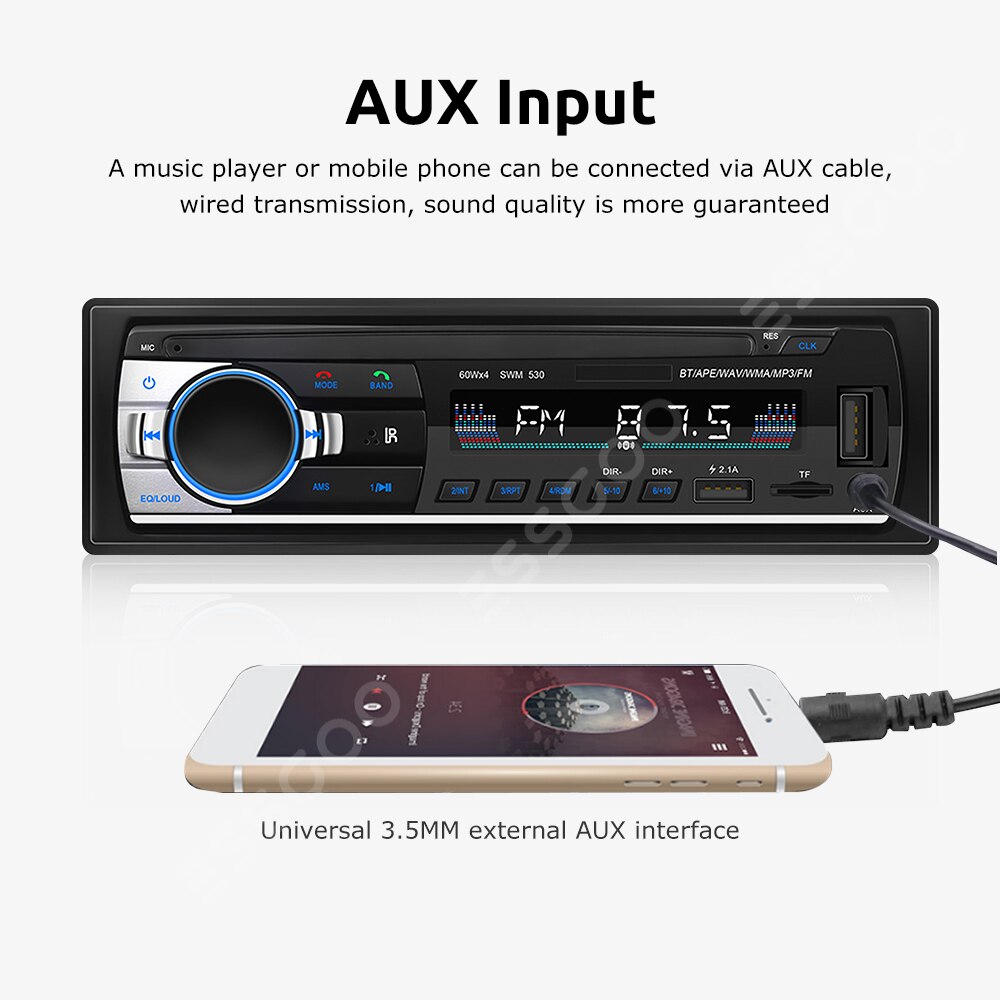 ESSGOO 1 Din Car Radio MP3 Player Dual Bluetooth Autoradio Stereo FM Radio Auto Audio Remote Control USB SD AUX Input Handsfree