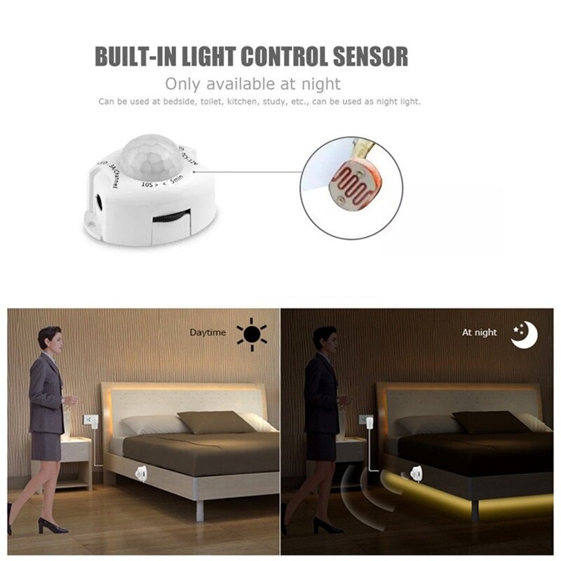 Pir Motion Sensor Licht Schakelaar Dc 5V 12V Beweging Detector Activated Timer Automatische Aan Uit Voor Led Strips