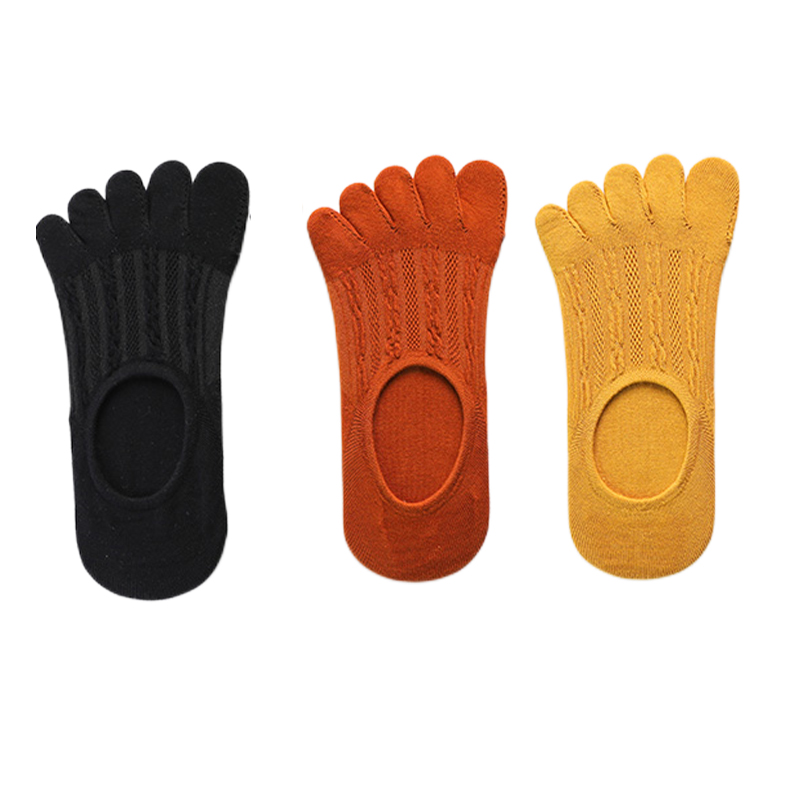 3 pares de calcetines de mujer de de algodón transpirable Invisible tobillo calcetines cortos de barco punta abierta elasticidad absorbente de sudor señoras Sox: Multicolor