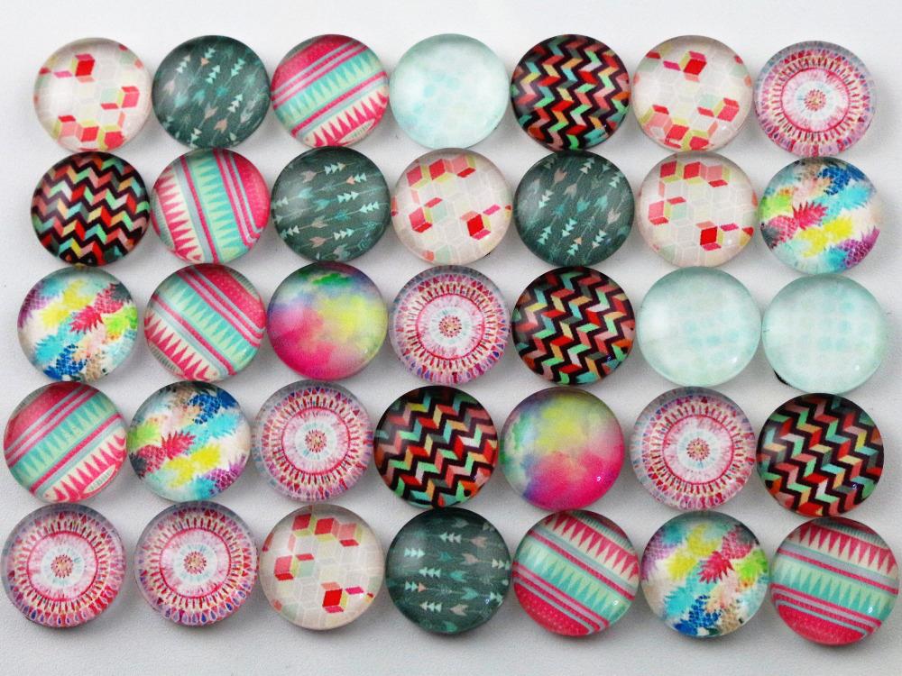 50pcs 12mm 14 style Mixed Flower Handmade Photo Glass Cabochons Pattern Domed Jewelry Accessories Supplies: D5-19