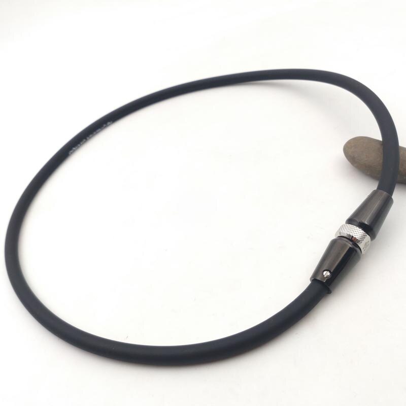 , de mode sport energie ketting, rvs gezondheid ketting Hoge negatieve ionen energie ketting: black and black / 48cm