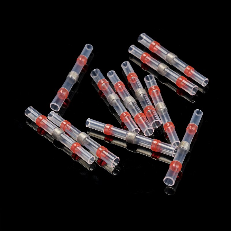 180 stuks rode waterdichte geïsoleerde krimpkousconnectoren soldeerafdichting draadconnectoren awg 22-18/ 0.5-1.0 mm