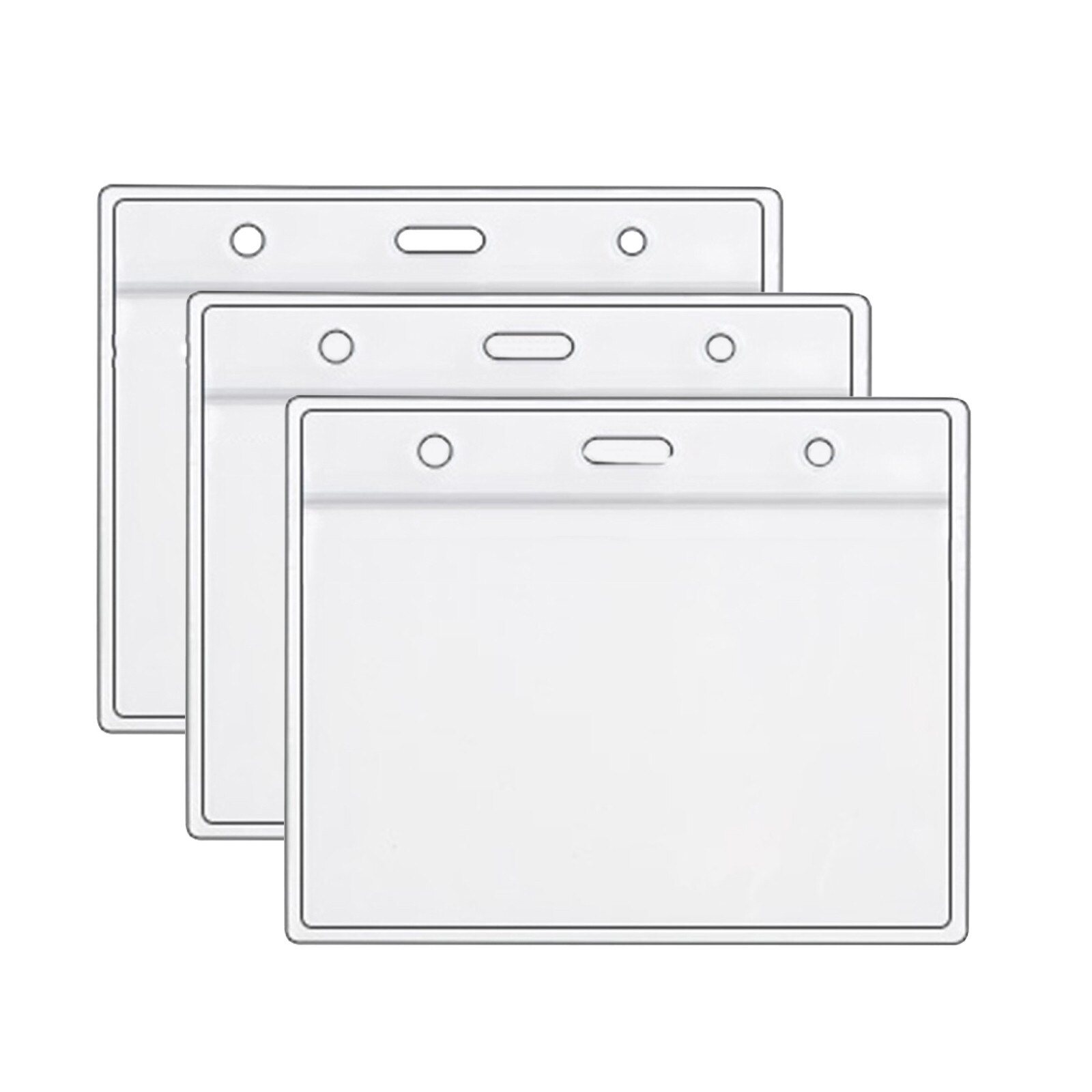 Soporte de plástico transparente para tarjetas de identificación, funda protectora de doble cara para tarjetas de Estudiante: 3PC