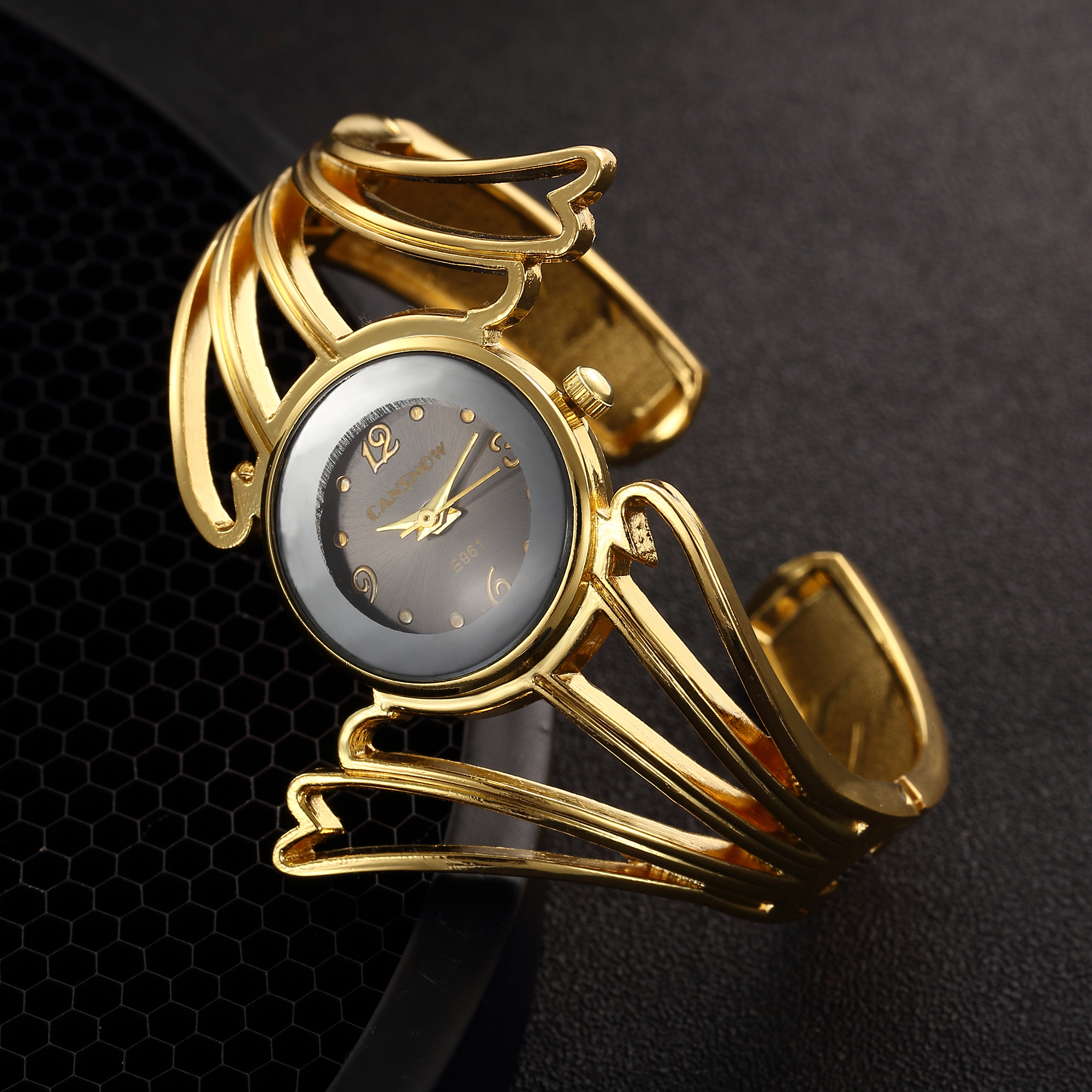 Women Dress Watches Luxury Special Wing Shape Ladies Rose Gold Bangle Bracelet Watch Simple Quartz Clock Relogio