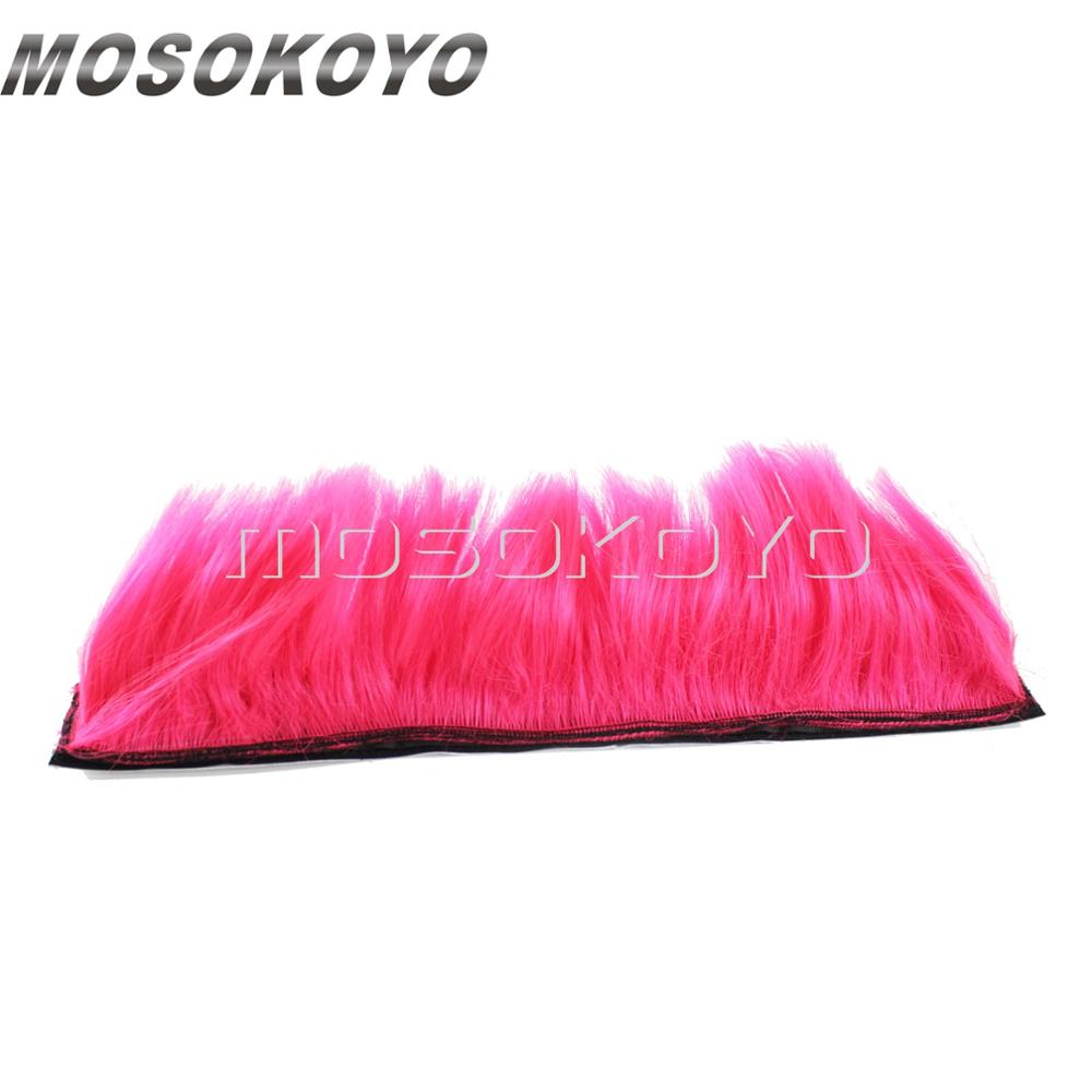 Motorcycle Punk Biker Helmet Mohawk Attached Long Hair Feather Casco Mohawks Sticker Outdoor: pink