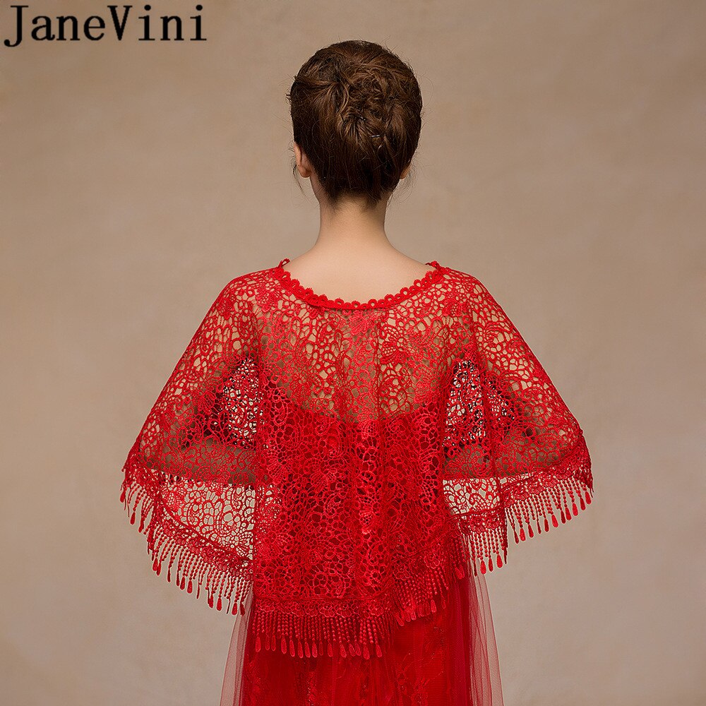 Janevini womens lindo nupcial cabo ombro bolero vermelho casamento formal noite floral rendas envoltórios e xales encolher casaco feminino