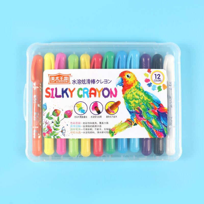Silky Krijt Voor Tekening Roterende Wasbaar Kleur Verf Potloden Pastel Set Voor Verf Kunstenaars Kids Voor Kleuterschool: 12 colors set