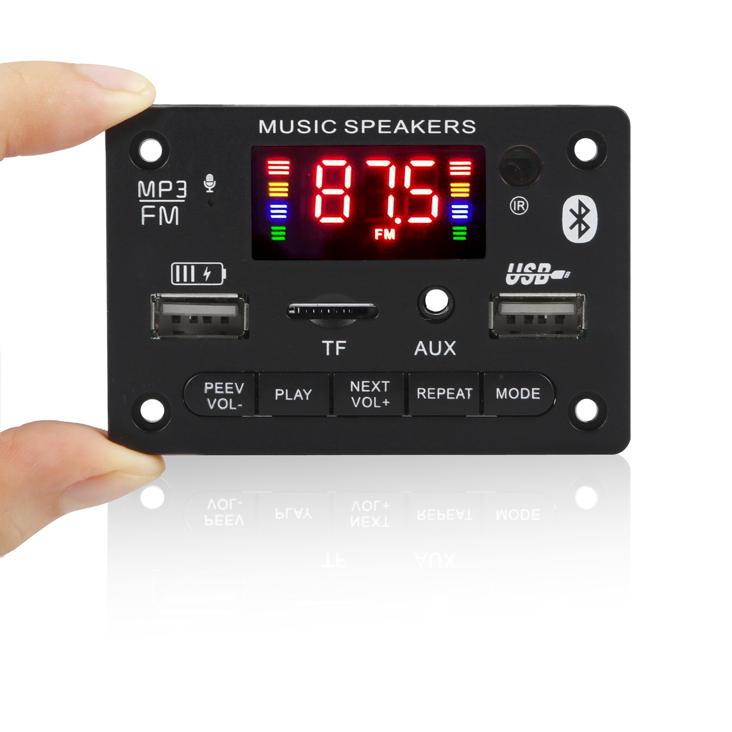 2*25w amplificador bluetooth mp3 placa decodificadora carro mp3 player módulo de gravação usb rádio fm aux para alto-falante áudio handsfree diy