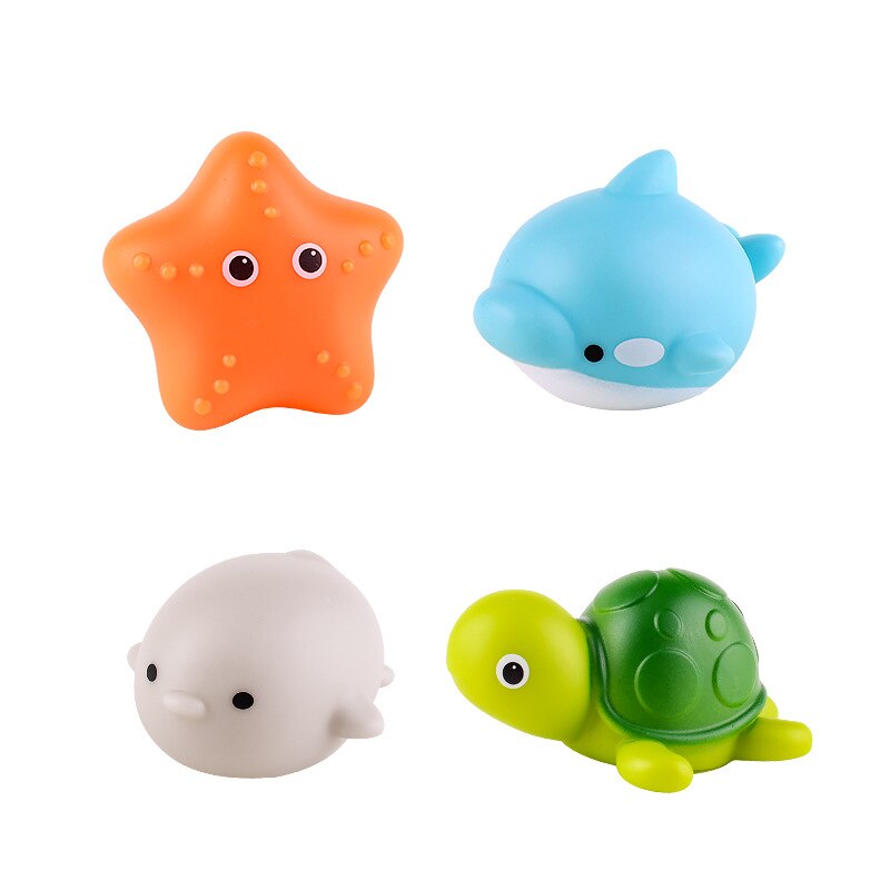 Neue Baby Nette Tiere Bad Spielzeug Schwimmen Wasser Spielzeug Weiche Gummi Float Induktion Leucht Frösche Kinder Waschen Spielen Lustige: B