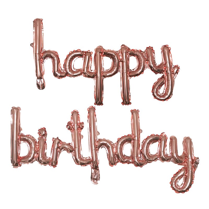 16Inch Letters Gelukkige Verjaardag Folie Ballonnen Gelukkige Verjaardag Partij Decoratie Kids 1st Verjaardag Ballonnen Baby Shower Benodigdheden: rose gold