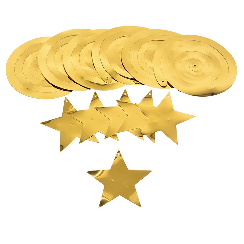 6pcs/set Happy Birthday Spiral Banner Ceiling Hanging Decor Star Garland PVC Swirl Banner for Kids Birthday Party Decoration: B09