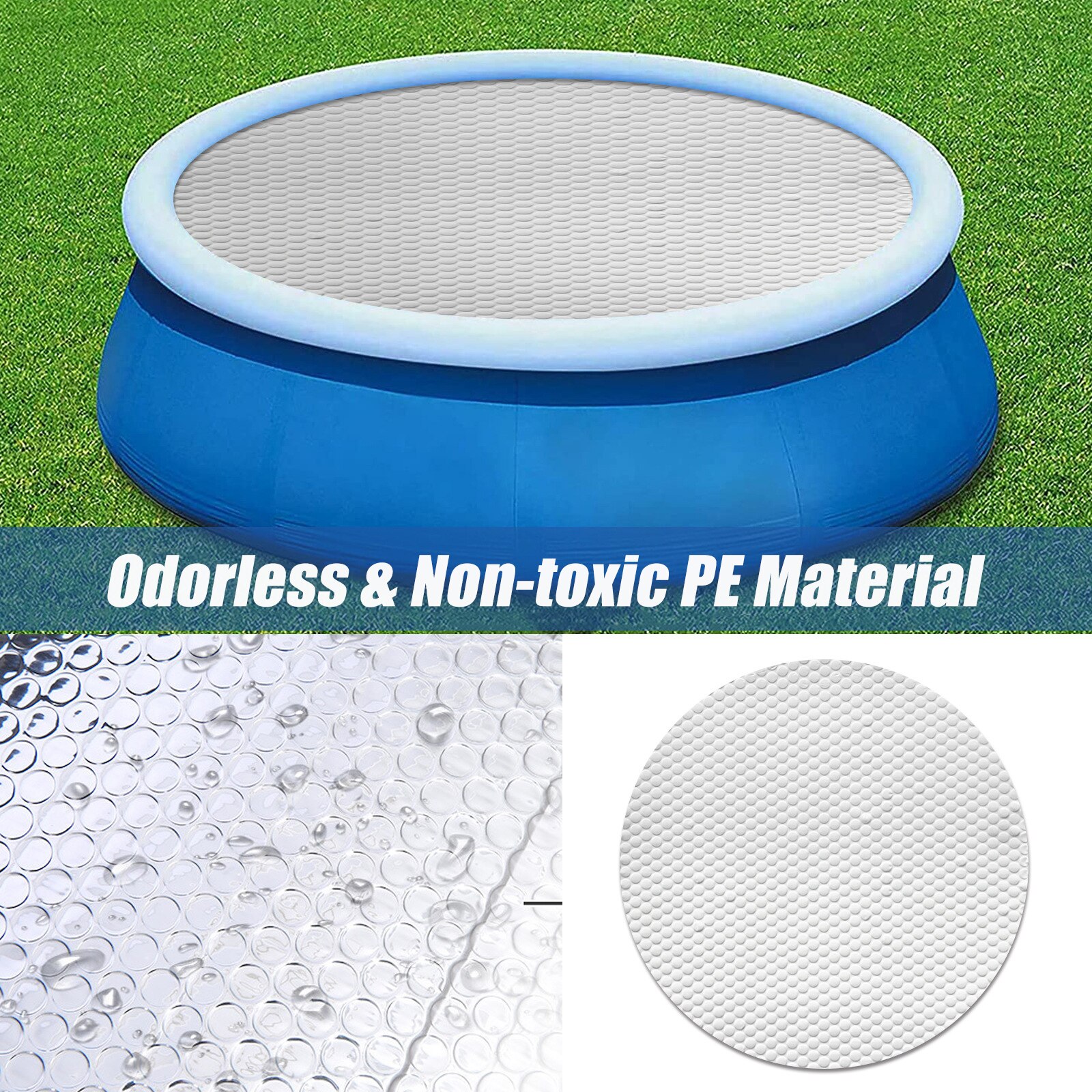 6 FT Round Pool Cover Outdoor Swimming Pool Cover Pool Dust Cover Tub Cover Pool Blanket Covers