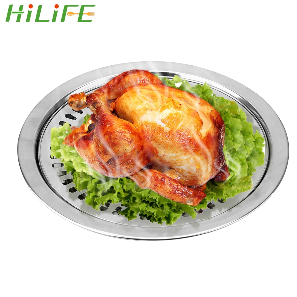 HILIFE BBQ Grill Barbecue Tools Household Non-Stick Gas Stove Plate Smokeless Barbecue Grill Pan Electric Stove Baking Tray