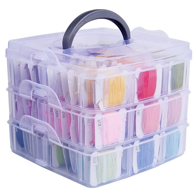 Embroidery Floss Set, 150 Colors Cross Stitch Friendship Bracelets Thread with Floss Bins and 37 Pcs Cross Stitch Tool