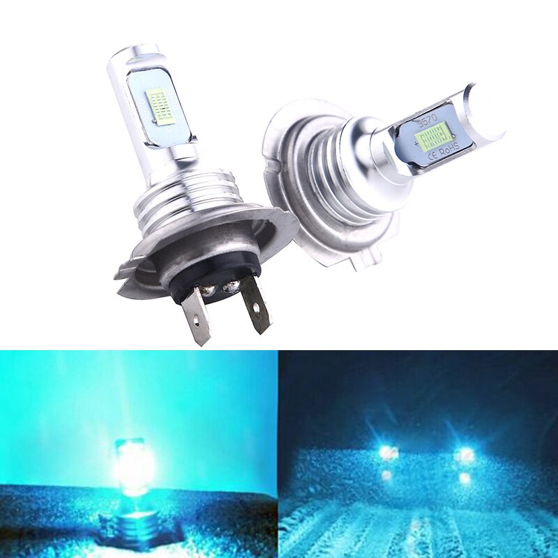 2 stücke H7 Auto Super Helle Eis Blau LED Nebel Licht Scheinwerfer Lampen 35W 4000LM 8000K