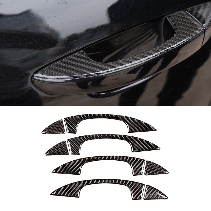 Voor Vw Touareg Auto-Styling Koolstofvezel Buitenkant Deurklink Sticker cover Trim