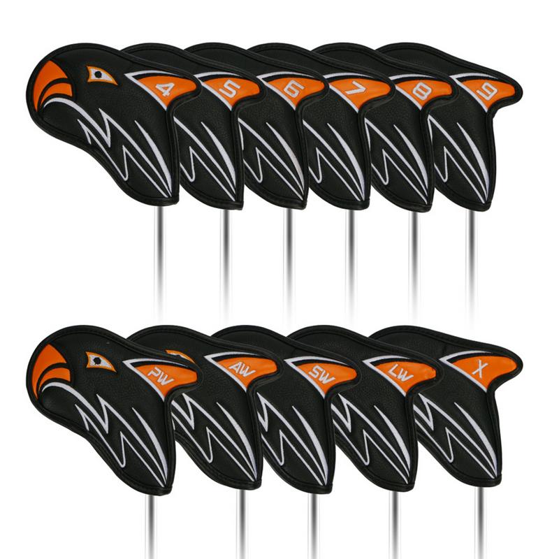 Eisen abdeckungen für Golfschläger Golf hybrid Kopf bedeckung 11 stücke Schutzschläger abdeckungen wasserdichte Golfschutz-Kopf bedeckung mit Nummer