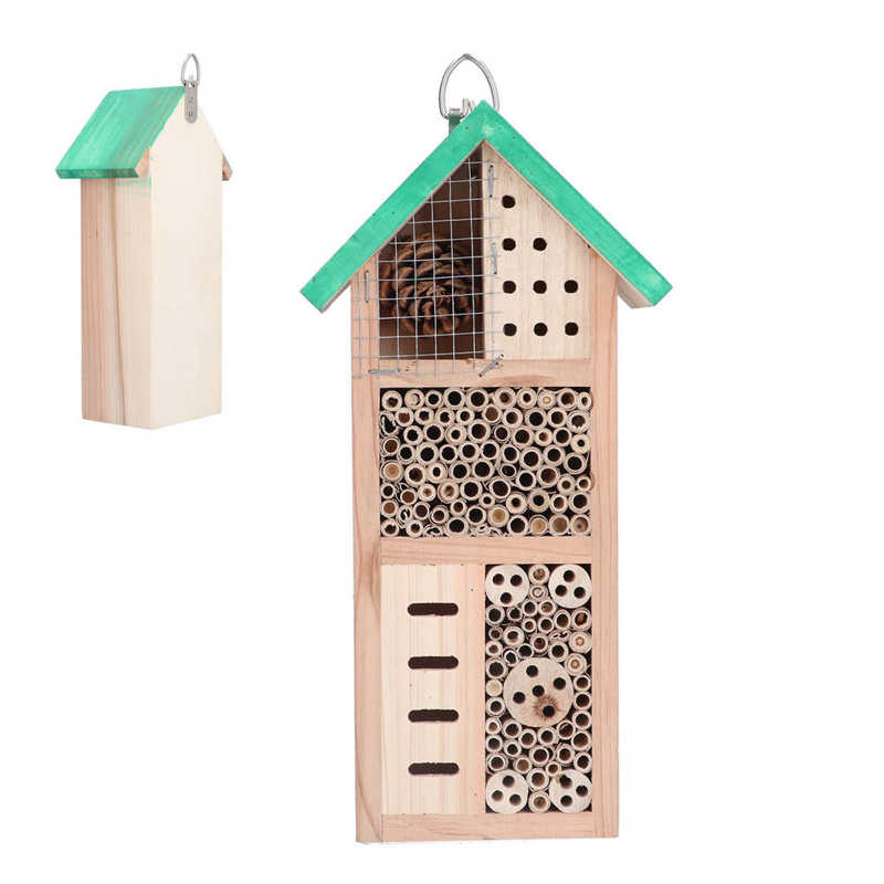 Hanging Insect House Natural Wooden Insect House for Garden