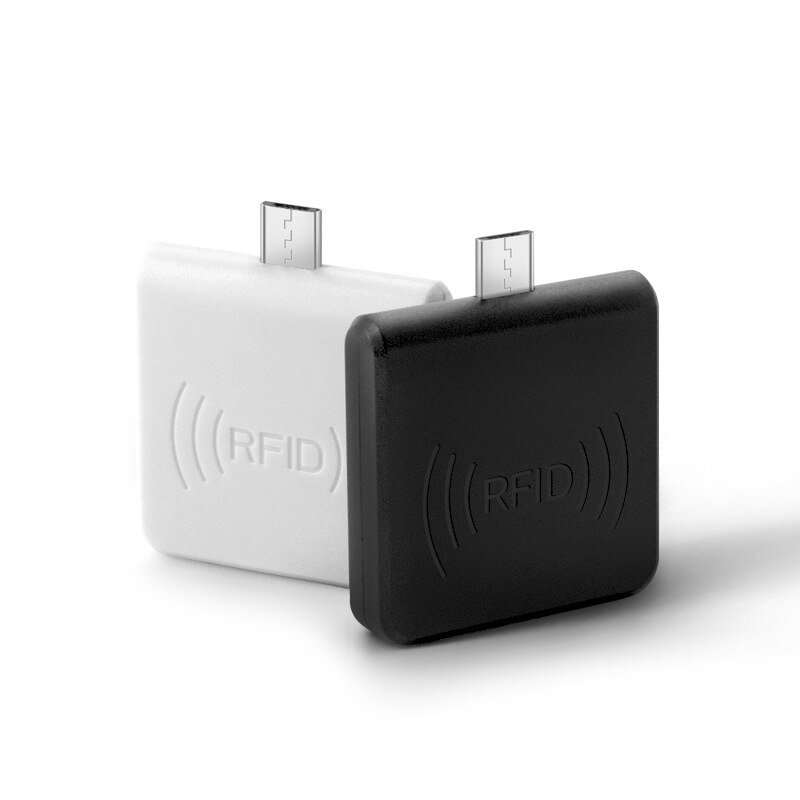 Mini lector RFID para teléfono móvil 125KHz EM4100 TK4100 lector de tarjetas de identificación 13,56 Mhz lector de interfaz micro usb soporte sistema Android