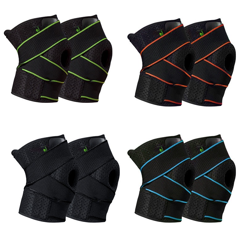 Cinturino sportivo Ginocchiere fredde in silicone pressurizzato a otto caratteri Corsa Basket Alpinismo Ginocchiere sportive per badminton