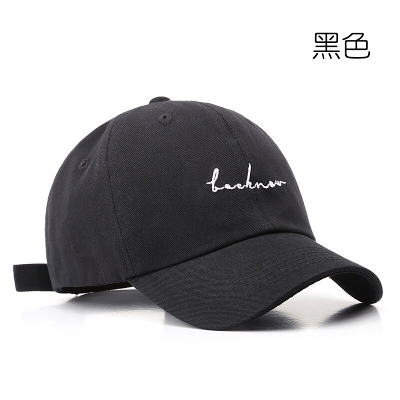 LINJW – casquette de Baseball pour hommes et femmes, chapeau avec lettres brodées, en coton, assorti, style Hip Hop, papa: Black