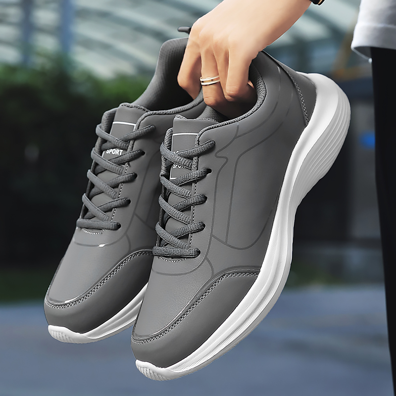 New men's pu sneakers, men's casual shoes, outdoor jogging training shoes, high-quality comfortable men's shoes, size e 48