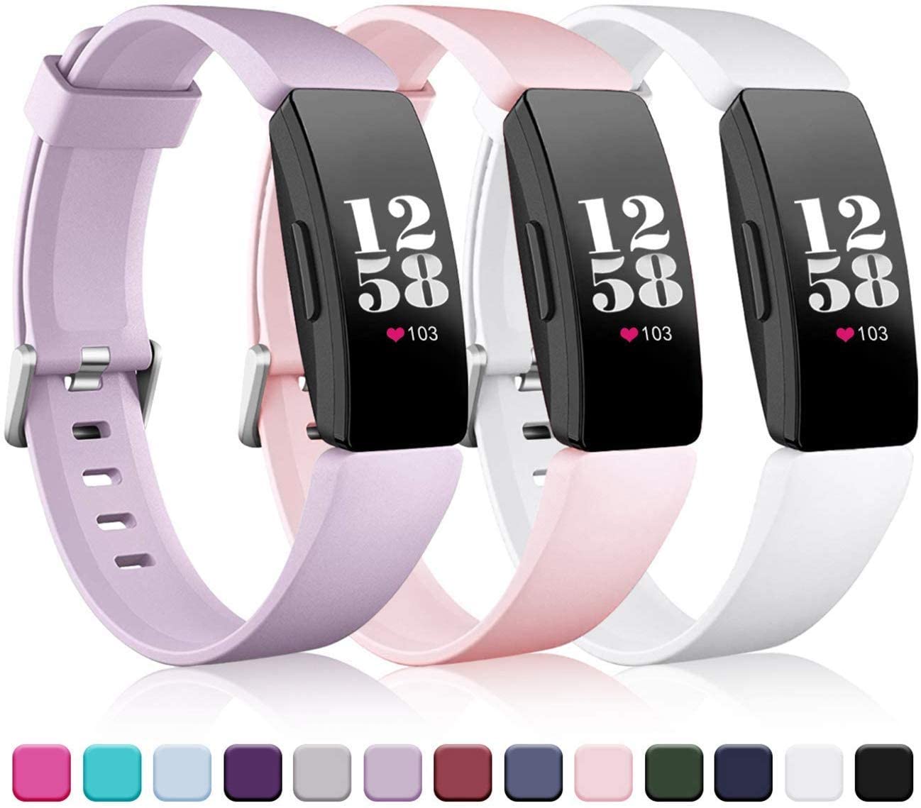 Paquete de 3 correas para Fitbit inspire Band para Fitbit inspire HR, pulsera de silicona de TPU blando para Bit inspire, accesorios: 4 / S