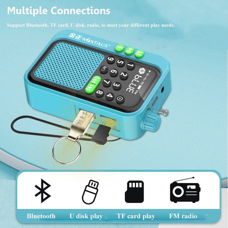 Mini kieszonkowe radio FM Odbiornik radiowy cyfrowy o wysokiej czułości Bezprzewodowy głośnik Bluetooth z wyświetlaczem LED Nagrywanie czasu uśpienia