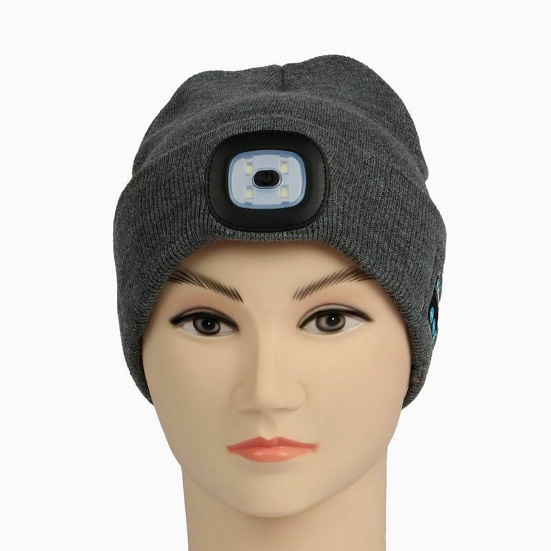 gorro Bluetooth LED luz cabeza sombrero inalámbrico Smart Cap auriculares altavoz
