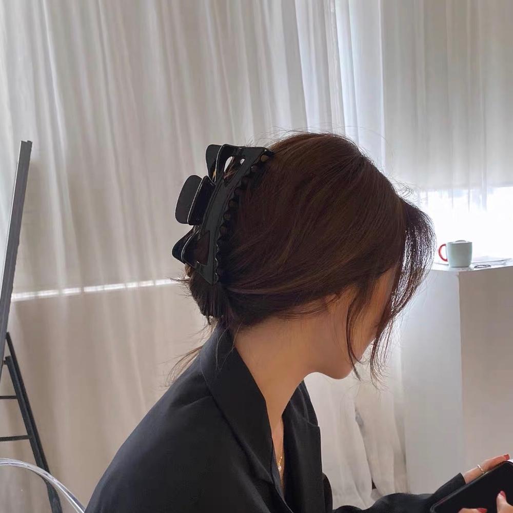 Huanzhi 2020 elegante grande resina multicolorido hairpins banho de cabelo captura tubarão clip para meninas acessórios de cabelo estilo de cabelo fazer