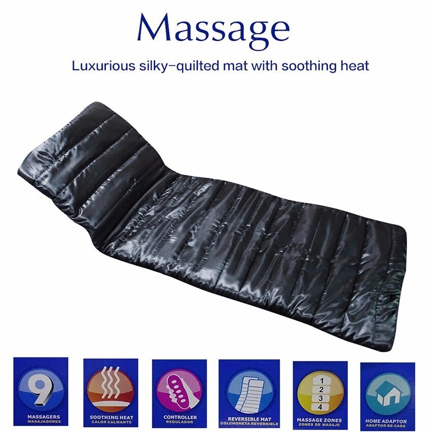 Back Massage Vibrating Mat with Heat Full Body Shiatsu Neck Massager - Warming Bed Vibrating Pad Cushion Relieves Shoulder Pain