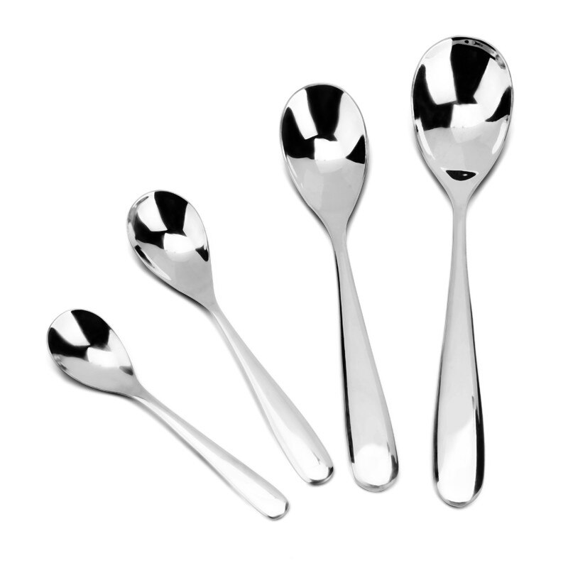 Køkkenservice suppeskeer fortykkelse rustfrit stål metal børnesuppeske 4pc/ parti