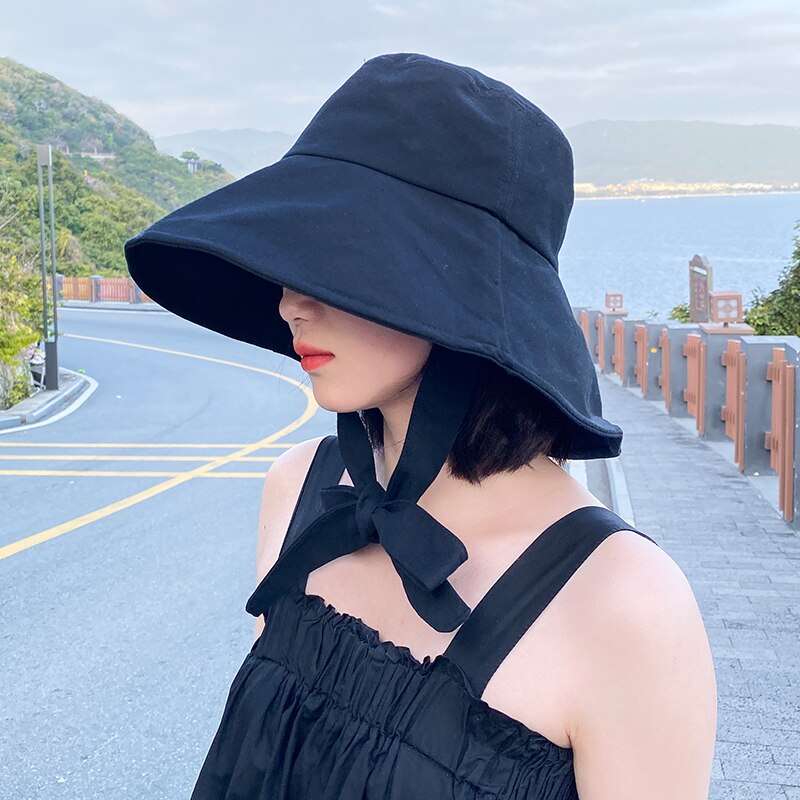 Sombrero de pescador con visera pequeña para mujer, gorro de pescador coreano de Color sólido a la , antiquemaduras solares, para exteriores