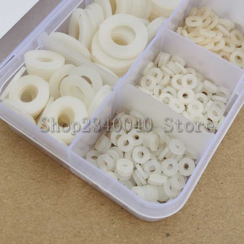 500Pcs M2 M2.5 M3 M4 M5 M6 M8 M10 Wit Wit Plastic Nylon Ring Platte Ring Vliegtuig Spacer Isolatie pakking Ring Voor Schroef