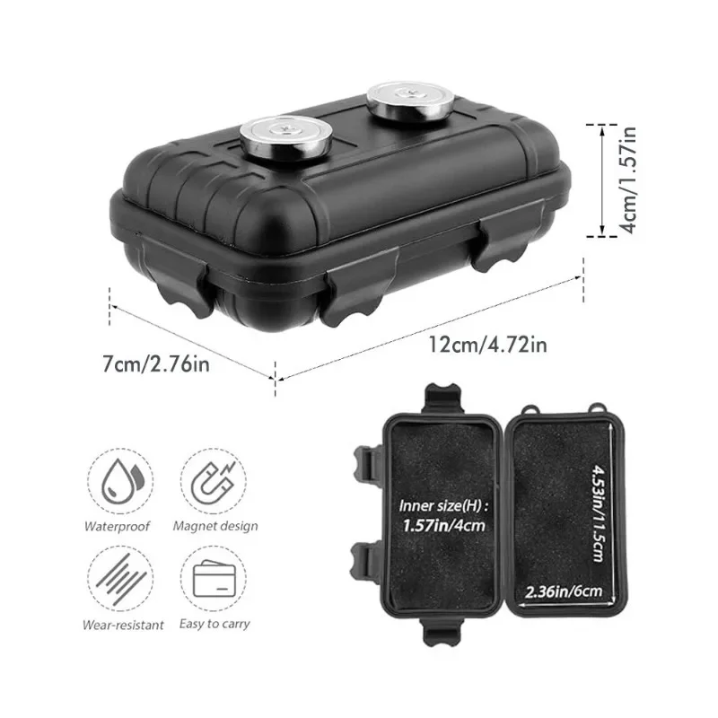 Mini magnetischer Schlüsselkasten unter dem Auto, wasserdichter Schlüsselversteck, rostfrei, multifunktionale Kasten für Ersatzschlüssel, GPS-Lokalisierer