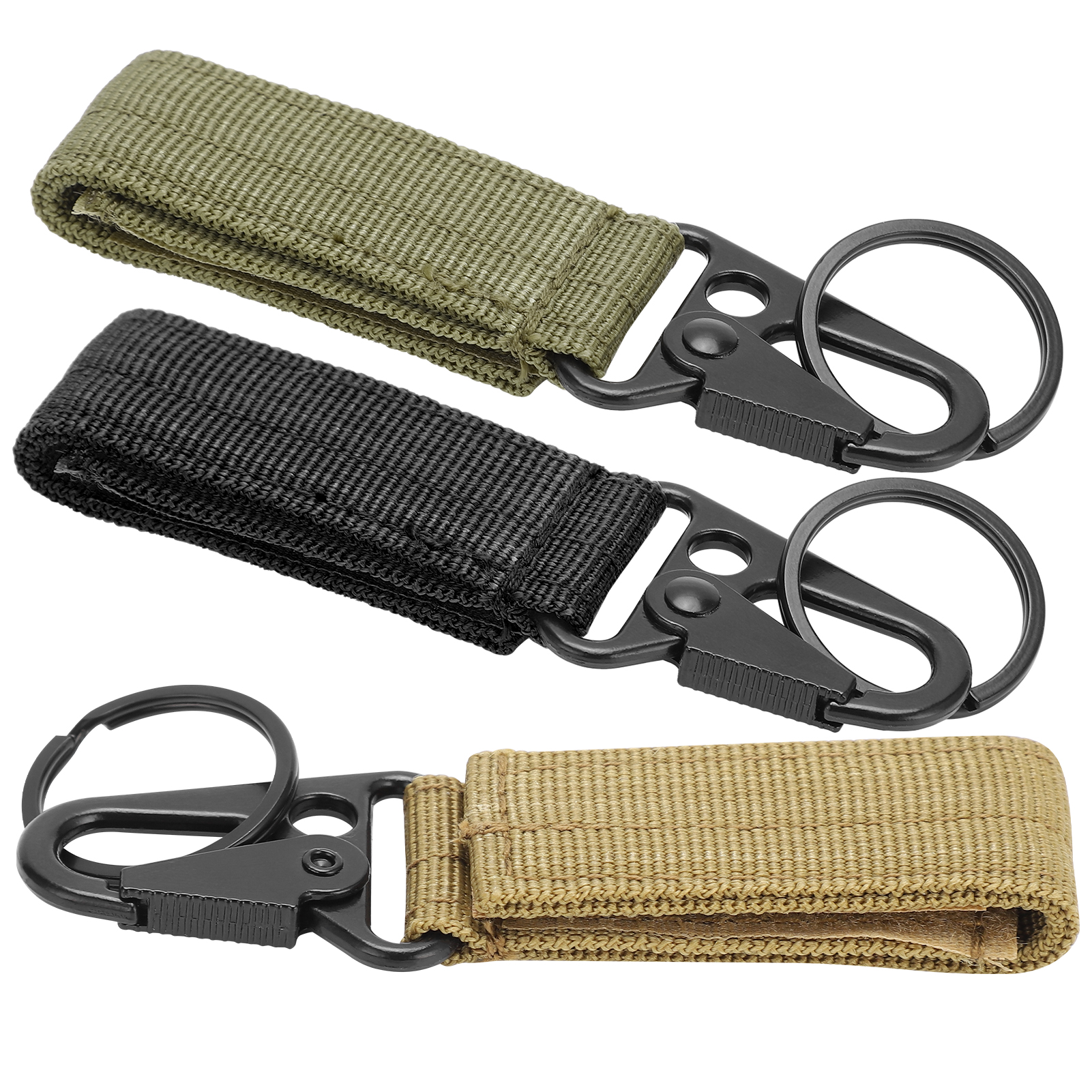 Porte-clés de ceinture d'extérieur, mousqueton, sangle à crochet et boucle, porte-clés, clip, cintre