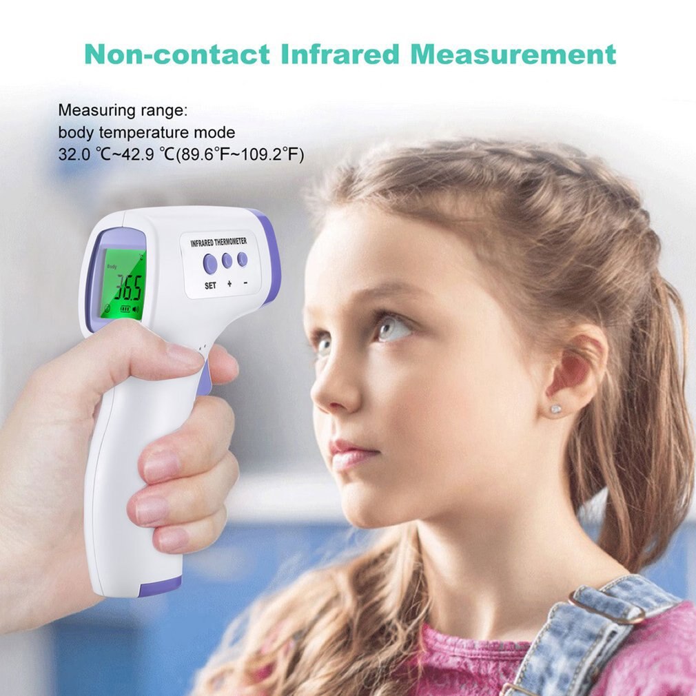 Multifunction thermometer three-color backlit display forehead thermometer digital display infrared alarm human body thermometer