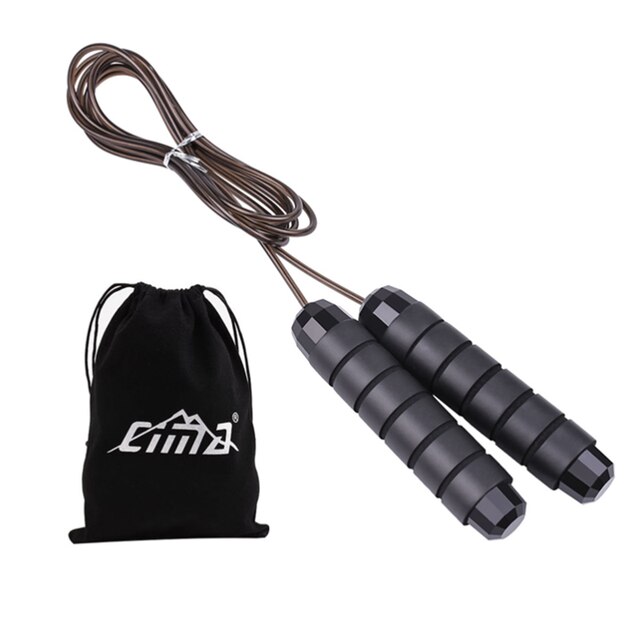 Cuerdas de saltar de 3M, bolsa de Cable de velocidad ajustable para Crossfit, cuerda de saltar de plástico gruesa de doble rodamiento, equipos deportivos de Fitness: Negro