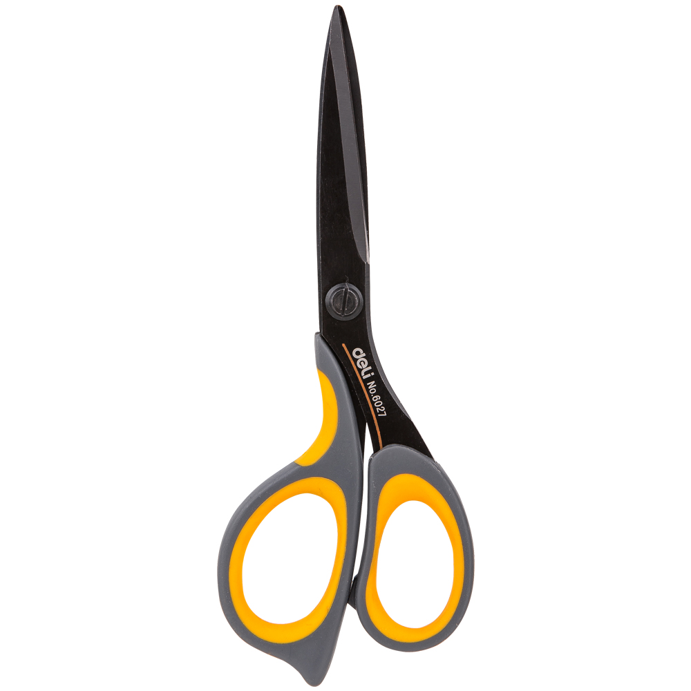 DELI Scissors E6027 Teflon coated Soft-touch 175mm 6-4/5 inch home office scissor hand craft scissors stationery