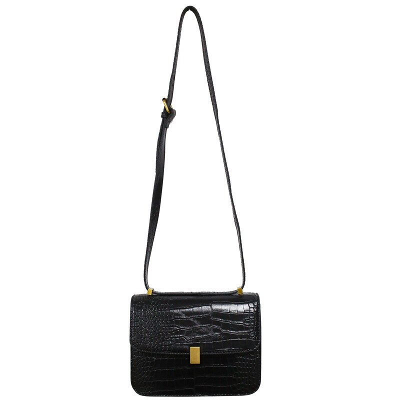 Atli Retro Crocodile Patroon Crossbody Tassen Voor Vrouwen Pu Lederen Schoudertassen Vrouwelijke Effen Kleur Dames Handtas: Black