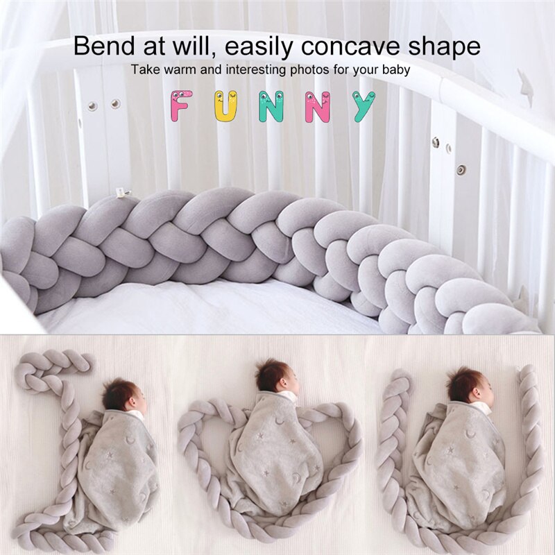 2M Baby Hek Geweven Handgemaakte Twist Drie-Strand Bed Surround Baby Geweven Kussen Kind Anti-Collision Anti Babybedje Bumper