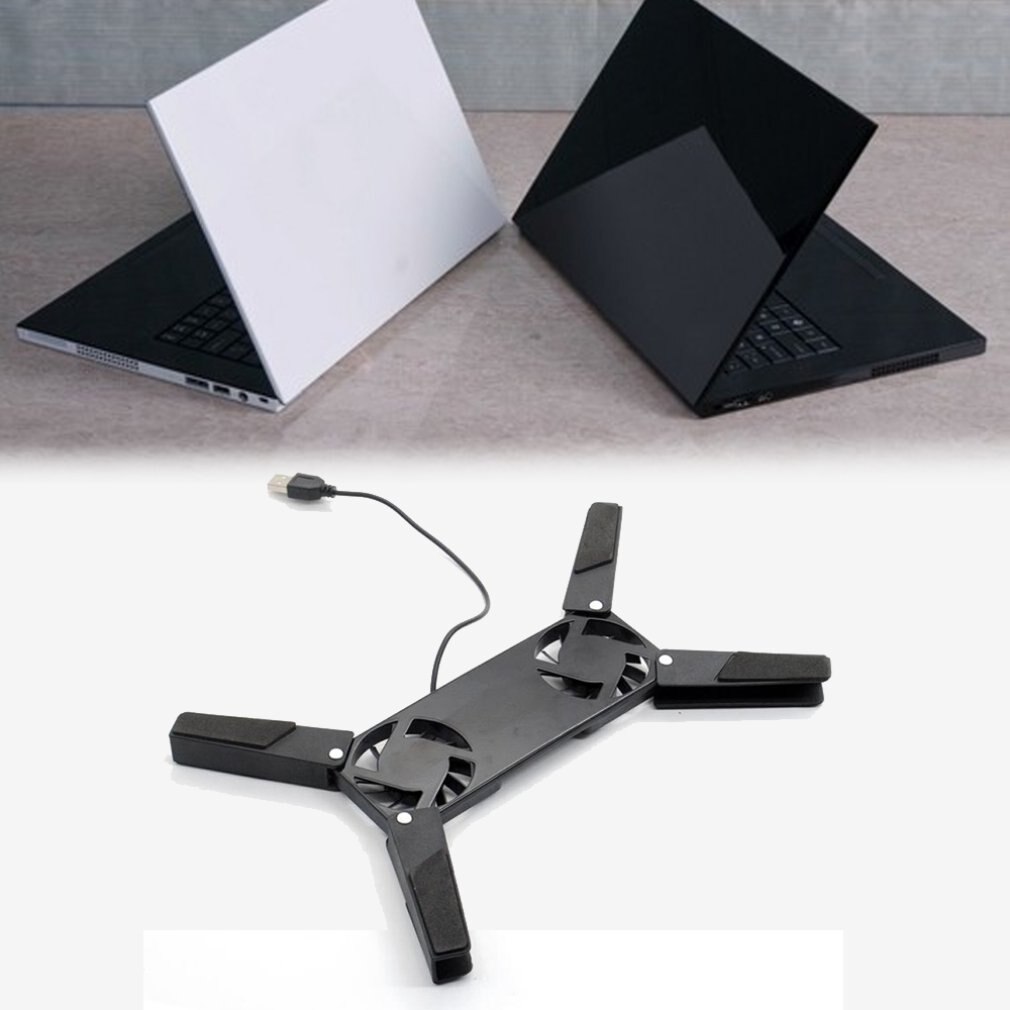 Usb Koelventilator Draagbare Handig Notebook Cooler Cooling Pad Stand Dubbele Fans Voor Notebook Laptop