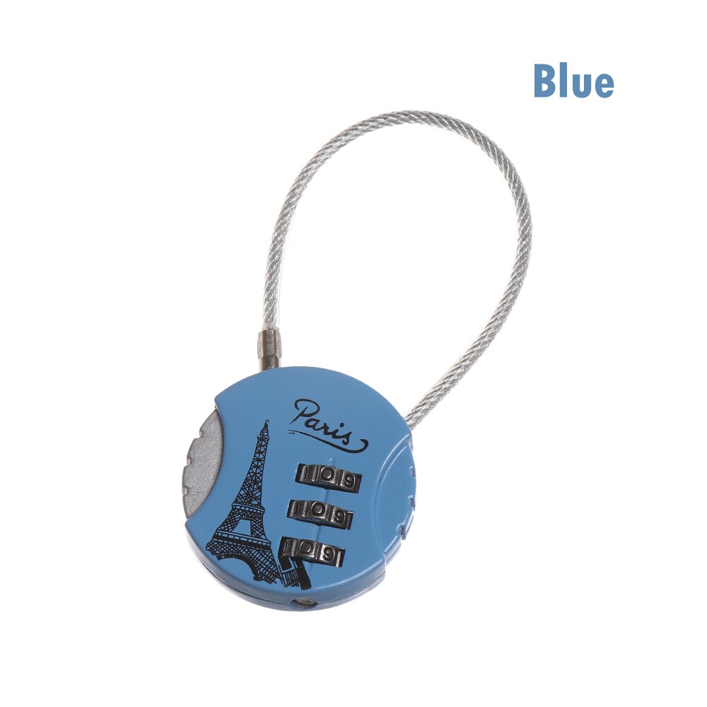 1 Pc 3 Dial Digit Nummer Code Hangslot Mini Mechanische Cijferslot Veiligheid Reizen Koffer Safe Lock Bagage Lock Van gym: Sky Blue