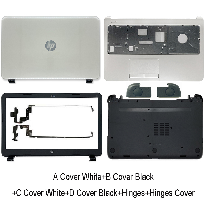 Nowy LCD do laptopa tylna pokrywa dla HP 15-G 15-R 15-T 15-H 15-Z 250 G3 255 G3 pokrywa przednia wielkie litery podpórce pod nadgarstki dolna pokrywa podnóżek A B C D biały