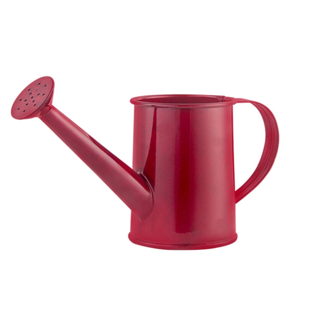 Pot Iron Watering Can Portable Watering Kettle Watering Pot Gardening Tool for Office Garden Balcony: Red